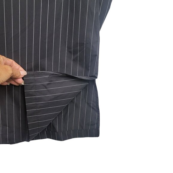 Sun Kim Womens XS Pinstripe Tunic Button Front Pockets USA Lagenlook Designer - Picture 12 of 15